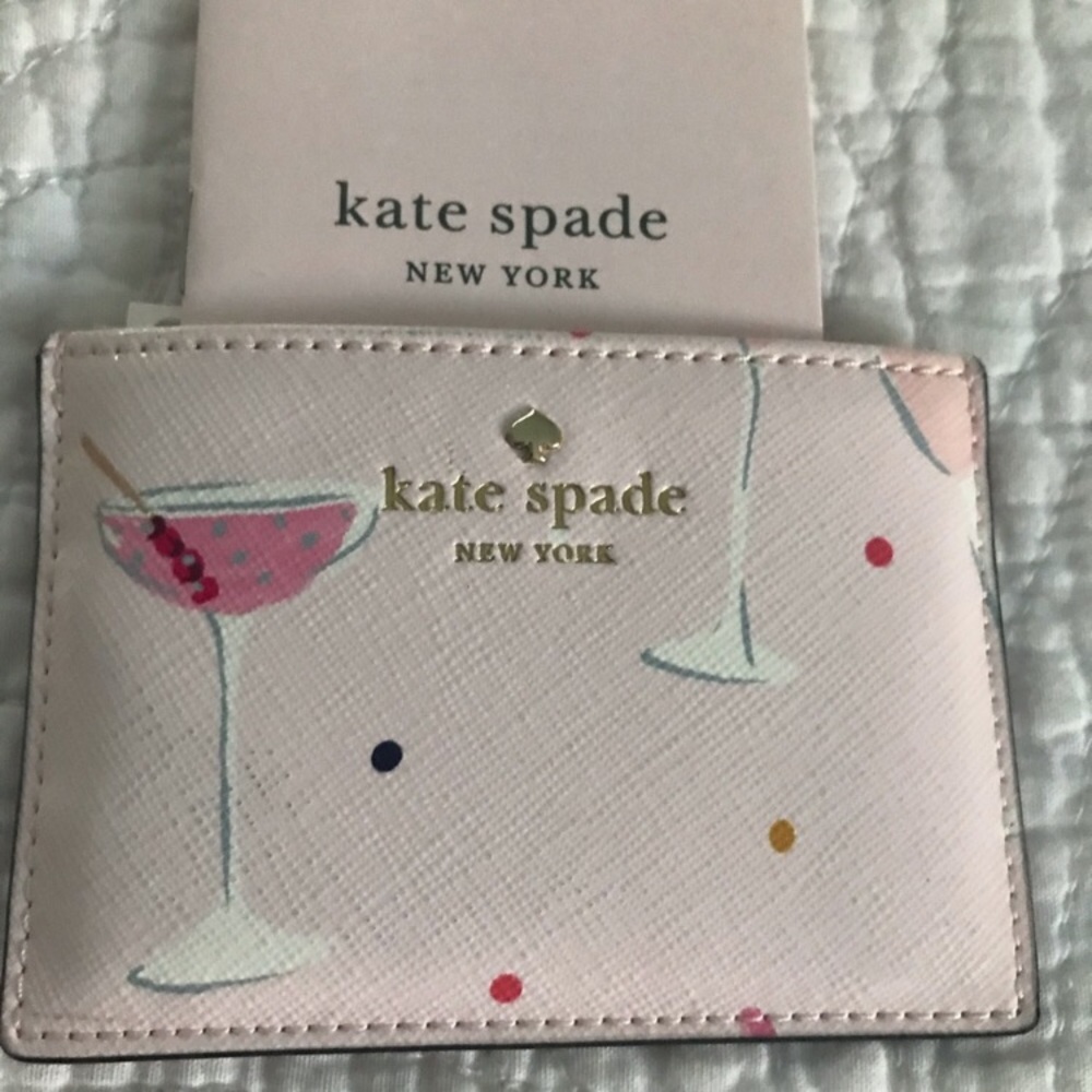 Kate Spade cardholder. Champagne 🍾 glass, NWT